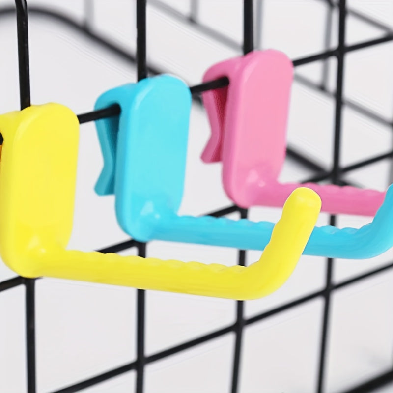 20pcs Polished Plastic Hooks for Wire Mesh Panels - Easy Install, Hanging Solutions for Home, Supermarket & Market Displays, Retail Stores, Warehouses and Home Use, Utility Hooks