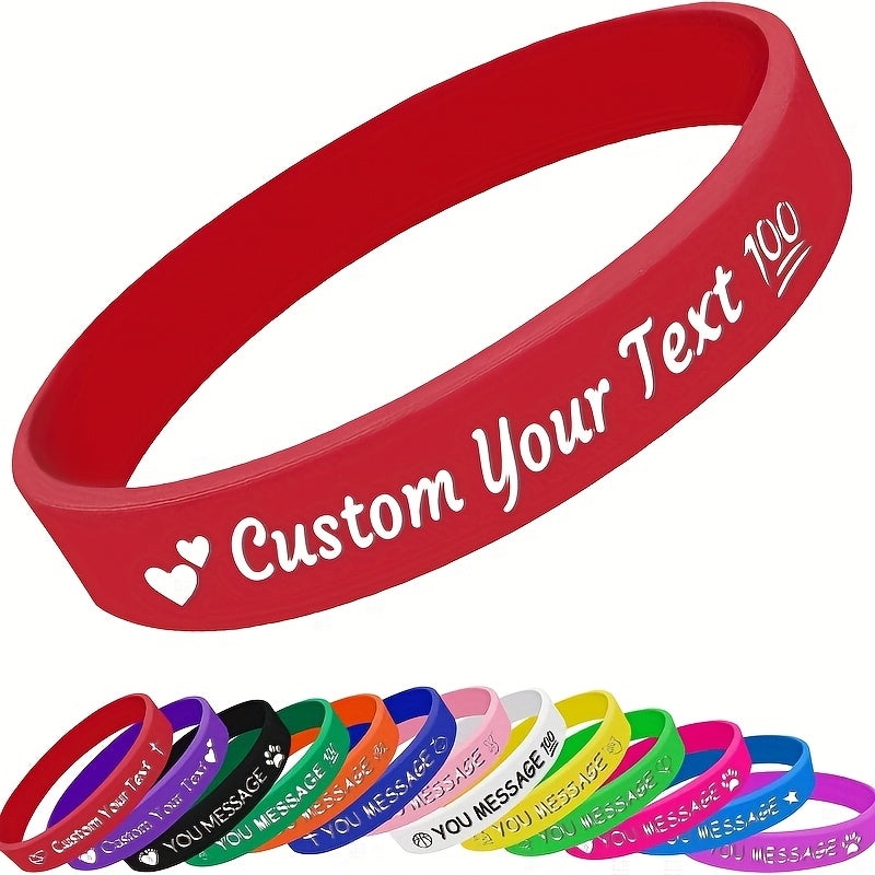 New Hot Deal 25pcs Silicone Bracelets with Heart Pattern, Create Your Own Design, Unisex for Holidays or Daily Use, Lightweight Wristbands Suitable for Weddings, Birthdays, Corporate Events, Christmas, Earth Day - Inspiration