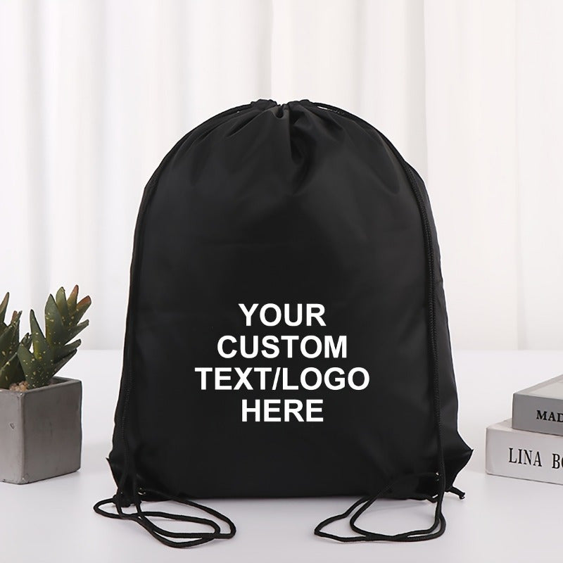 10/20pcs Customizable Polyester Drawstring Backpacks - Personalized Text/Logo, Lightweight Durable Multi-Use Bags for Weddings, Birthdays, Graduation Gifts, Events - Sky Blue, Red, Navy, Black, Event Gift Bags, Bold Visual Ap