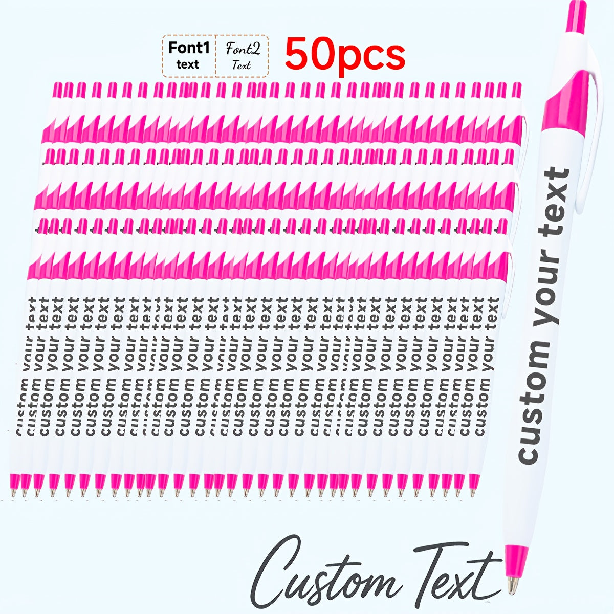 30pcs/50pcs/12pcs 50/30/12pcs Ballpoint Pens, Customizable with Inspirational Quotes, Names, And Logos. Colorful, Smooth Writing Ballpoint Pens with Black Ink for Christmas And Back-To-School Gifts.