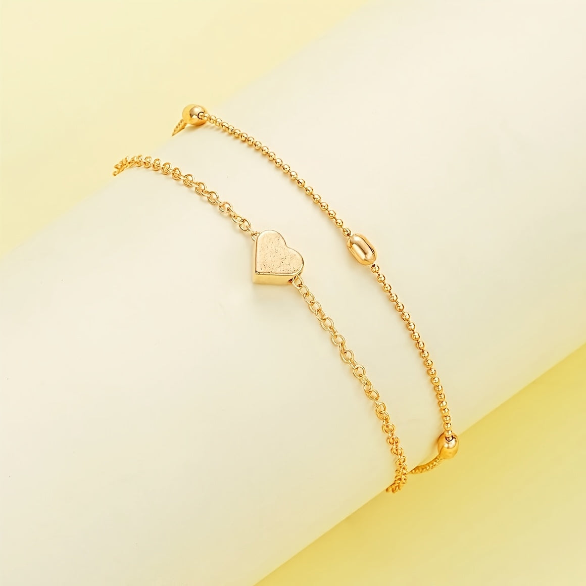 3pcs Elegant Minimalist Heart-Shaped Faux Pearl Necklace Bracelet Set, Adjustable Adjustable Chain, Suitable for Women'S Daily Wear and Holiday Gifts, Classic Versatile Commuter Style Valentine'S Day Present