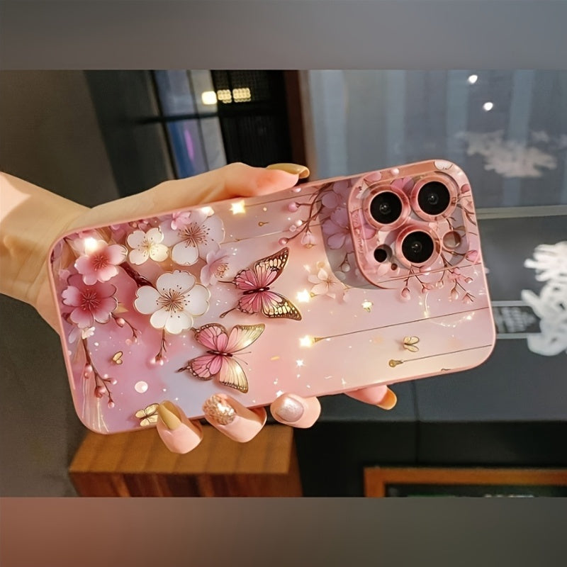 Flash Butterfly: Angel Eye Lens Full Package Suitable for Apple Series Iphone14Pro Mobile Phone Case Apple 13 Protective Case 11/12 Advanced Skin-Friendly Suitable for Iphone15Plus Mobile Phone Case 14Promax Apple 13 Protecti