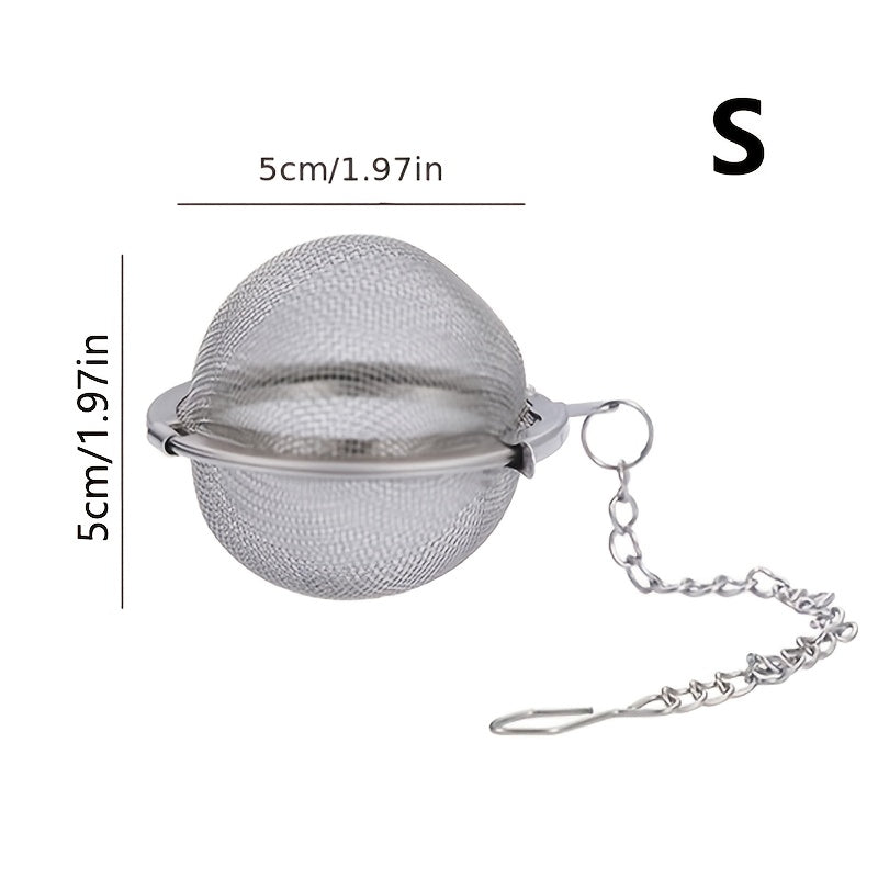 1-Pack Heavy-Duty 304 Stainless Steel Spice Ball Infuser with Chain - Heavy Chain Links for Securing Lid/Pot - Tea, Soup, Stew, Curry, Brewing - Easy-Clean Kitchen Gadgets for Home & Commercial Use - Ideal Gift for Cooks
