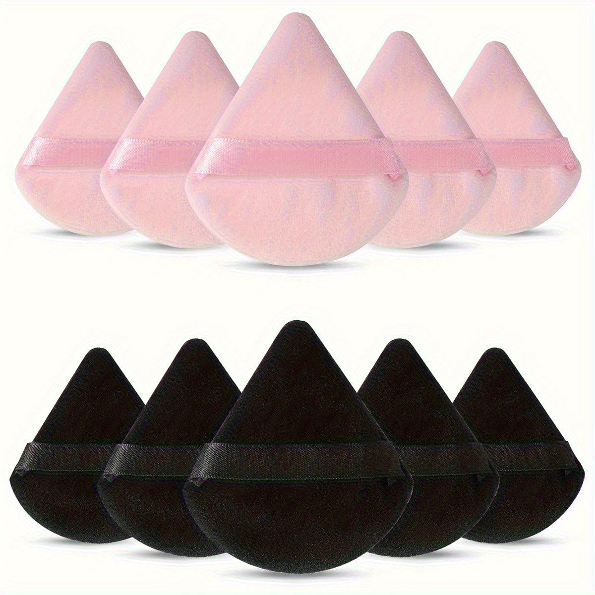 11/25pcs Reusable Triangular Makeup Sponges & Beauty Blenders - Soft Plush, Fragrance-Free, 3 Colors (Black/White/Pink) for Foundation, Powder, Blush - Gentle on Normal Light Beige, Face & Body Use, Makeup Sponges for Blendin