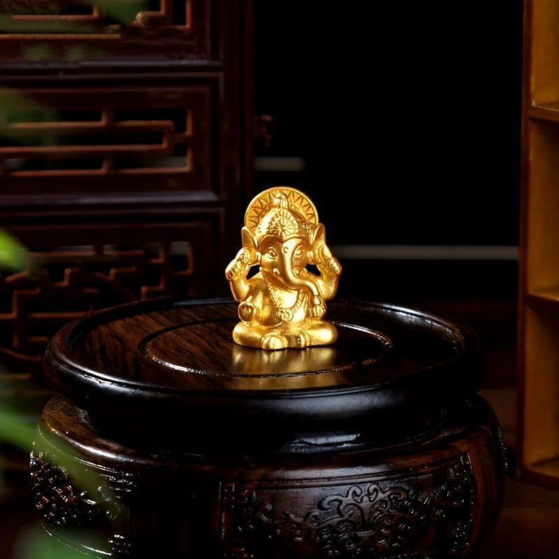 1pc Golden Elephant Trunk God Ornament Elephant Head God Ornament Elephant Trunk God Mini Small Ornament Southeast Asia India Thailand Elephant Head God Small Ornament Home Small Ornament Decoration