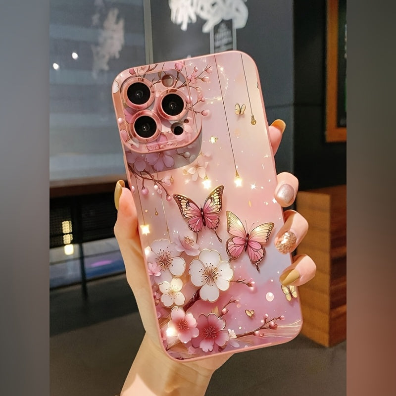 Flash Butterfly: Angel Eye Lens Full Package Suitable for Apple Series Iphone14Pro Mobile Phone Case Apple 13 Protective Case 11/12 Advanced Skin-Friendly Suitable for Iphone15Plus Mobile Phone Case 14Promax Apple 13 Protecti