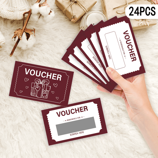 24pcs, Love Coupon, DIY scratch card, Surprise Card, Raffle Card, Game Card, Birthday Card, Reward Card, Holiday Gift Card, Birthday Party decoration, Scratch, Class Reward, Party, Birthday gift, Scratc