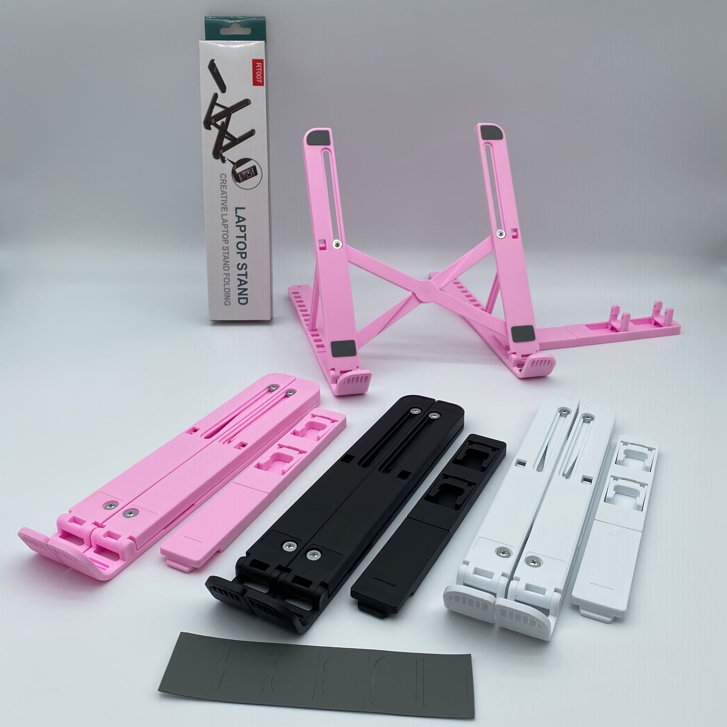 2-in-1 adjustable laptop stand with cooling function, portable ABS tripod base, stable and ergonomically designed, suitable for home office and remote work, laptop support stand, essential item for remote work, modern technol