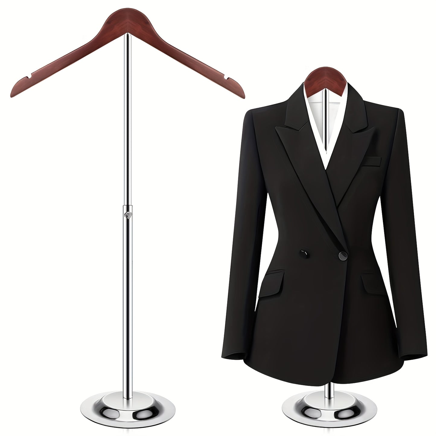 1pc Adjustable Metal T-Shirt Display Stand - Flexible Shoulder Rack for Adults, Portable Clothing Hanger for Vendors, Steaming Clothes Holder for Retail and Home Use, Retail Clothing Display | Modern Clothing Rack | Durable M