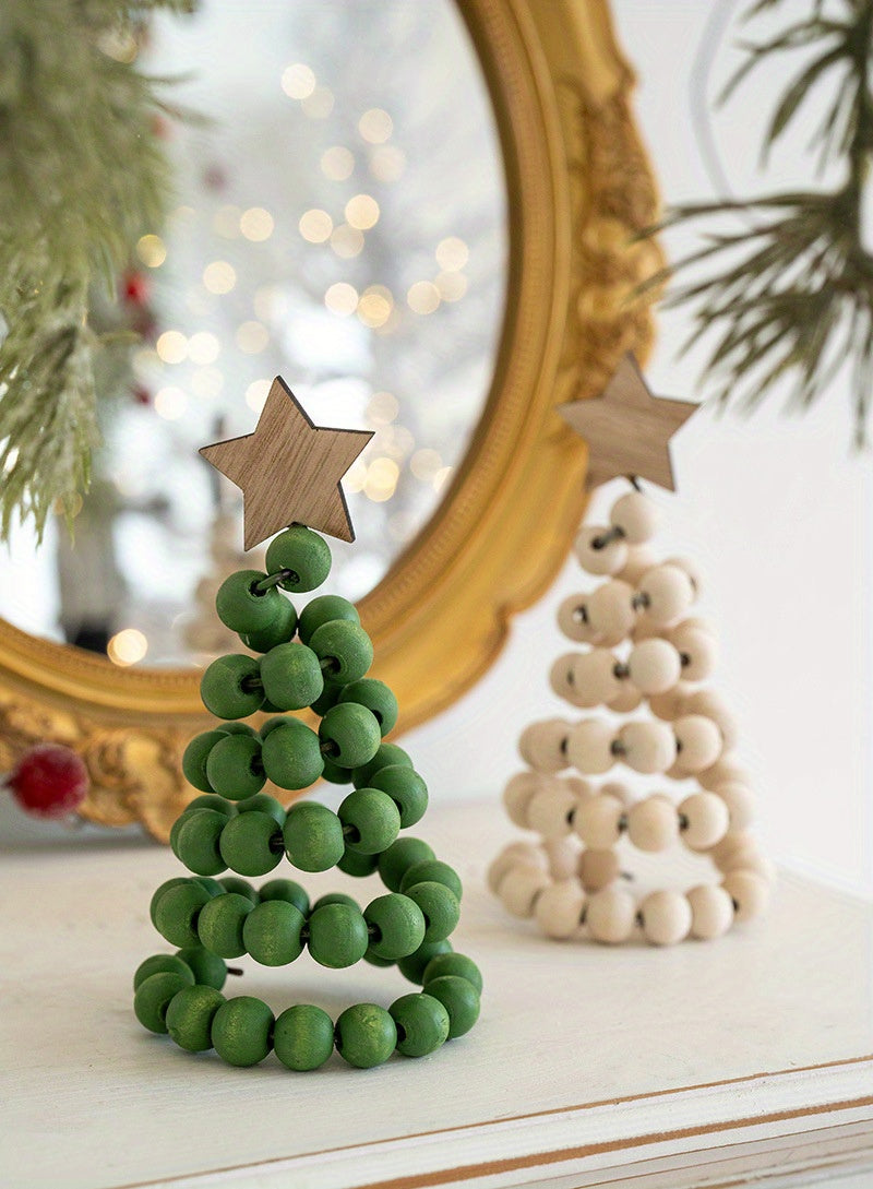New Christmas Decoration Creative Nordic Style Wooden Christmas Tree Ornaments Desktop Display, Suitable for 4 Seasons