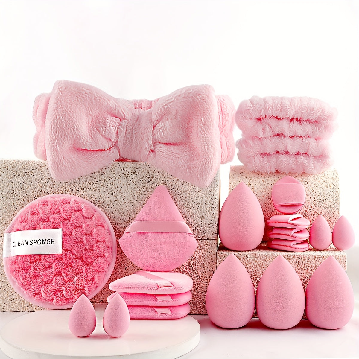 46pcs/45pcs/40pcs/20pcs/35pcs27pcs Makeup Brush Set Facial and Eye Shadow Brushes Super Soft Concealer, Blush, Contouring, Mixing, Eyeshadow, Makeup Sponge Set Powder Puff Suitable for All Skin Types, Face Washing Hair Tie Co