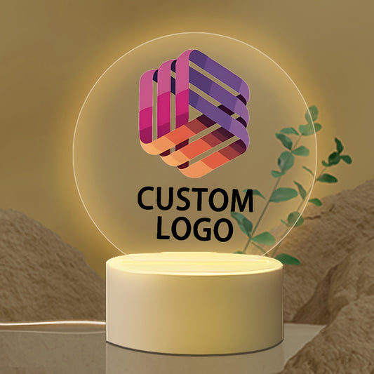 1pc Custom Logo Night Light - Personalized USB-Powered Desktop Sign with Adjustable Lighting, Durable Plastic Design for Office, Home & Christmas Decor, Indoor/Outdoor Use, Warm Glow Illumination, Home Ambient Lighting | Ambi