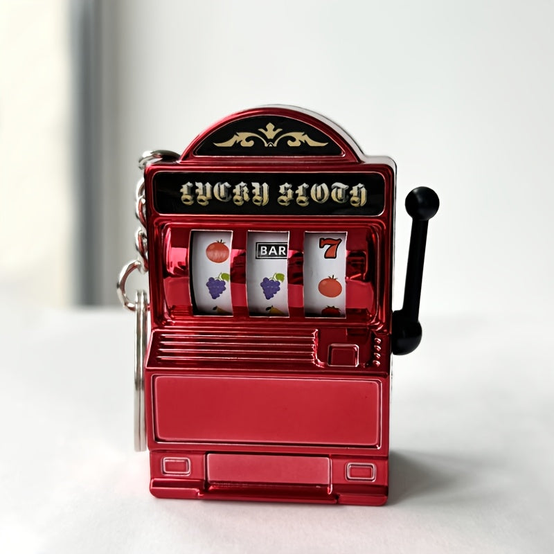 Funky Style Slot Machine Keychain, Novelty Plastic Mobile Phone Pendant, Creative Bag Charm, Unique Accessory for Gaming Enthusiasts