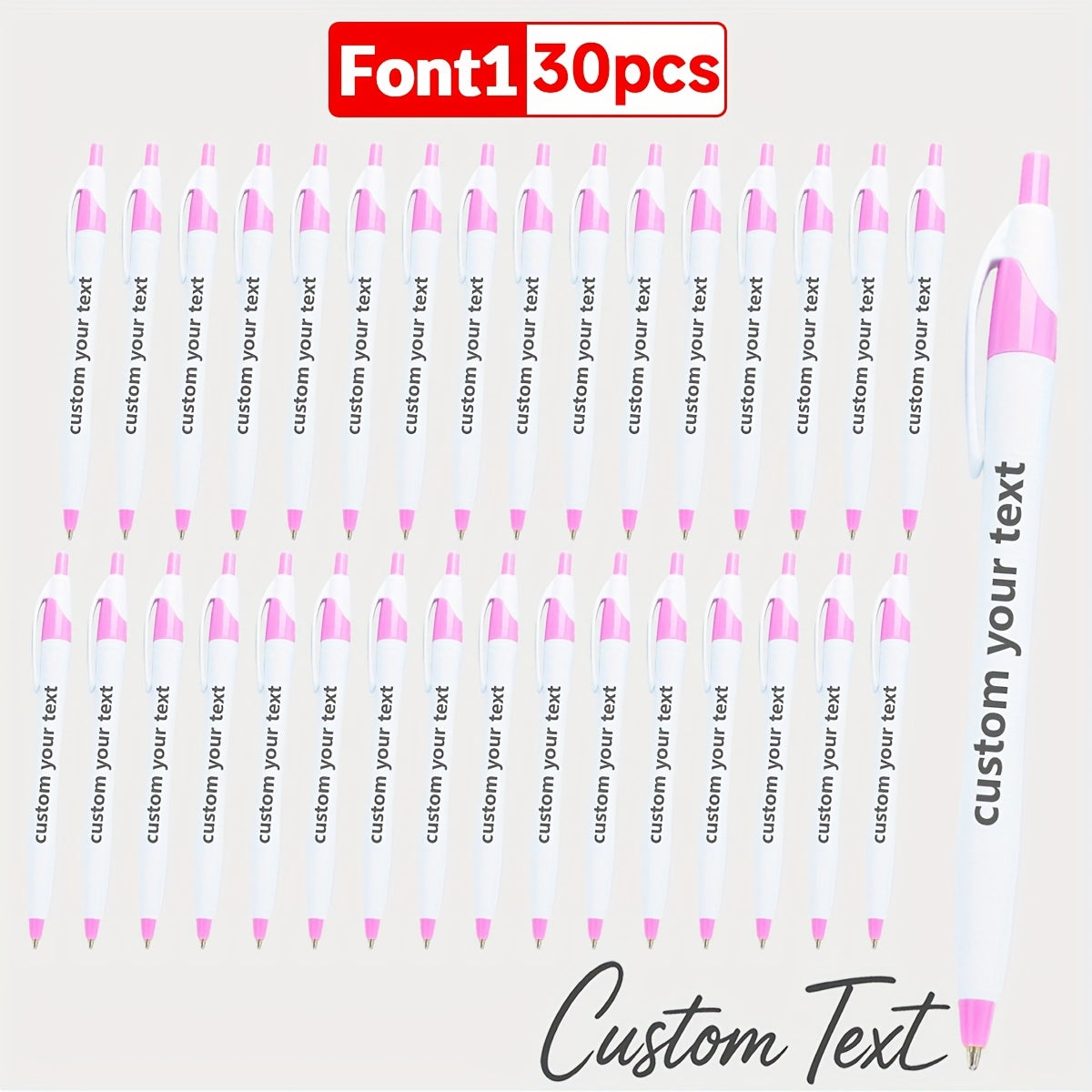 30pcs/50pcs/12pcs 50/30/12pcs Ballpoint Pens, Customizable with Inspirational Quotes, Names, And Logos. Colorful, Smooth Writing Ballpoint Pens with Black Ink for Christmas And Back-To-School Gifts.