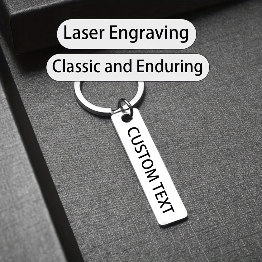 Custom Engraved Keychain - Personalized with Text/Phone/Message, Laser-Engraved Durable Metal Key Ring, Funky Style for Men's Fashion Accessories & Anti-Loss Gifts, Personalized Gifts | Classic And Enduring Design | Lasting E