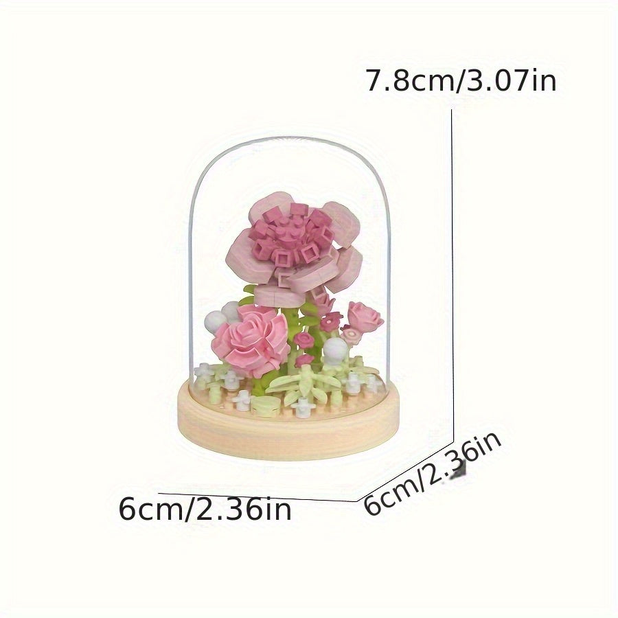 Small Particle Building Block Flower Assembly DIY Toy Home Desktop Decoration Model Holiday Gift for Mother's Day and Valentine's Day