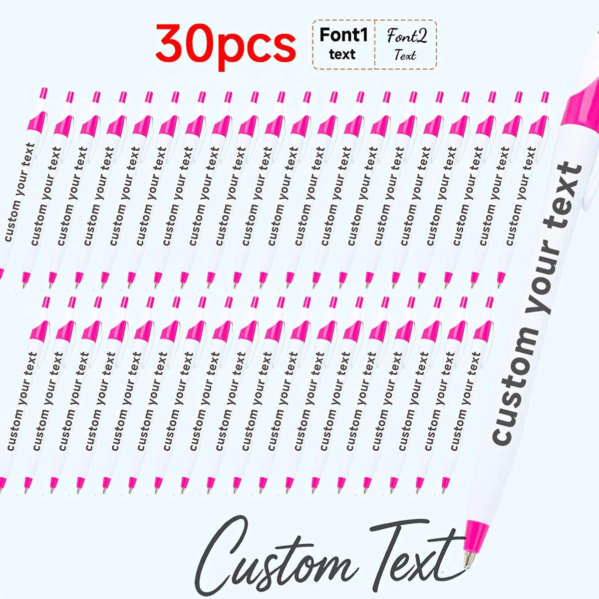 30pcs/50pcs/12pcs 50/30/12pcs Ballpoint Pens, Customizable with Inspirational Quotes, Names, And Logos. Colorful, Smooth Writing Ballpoint Pens with Black Ink for Christmas And Back-To-School Gifts.