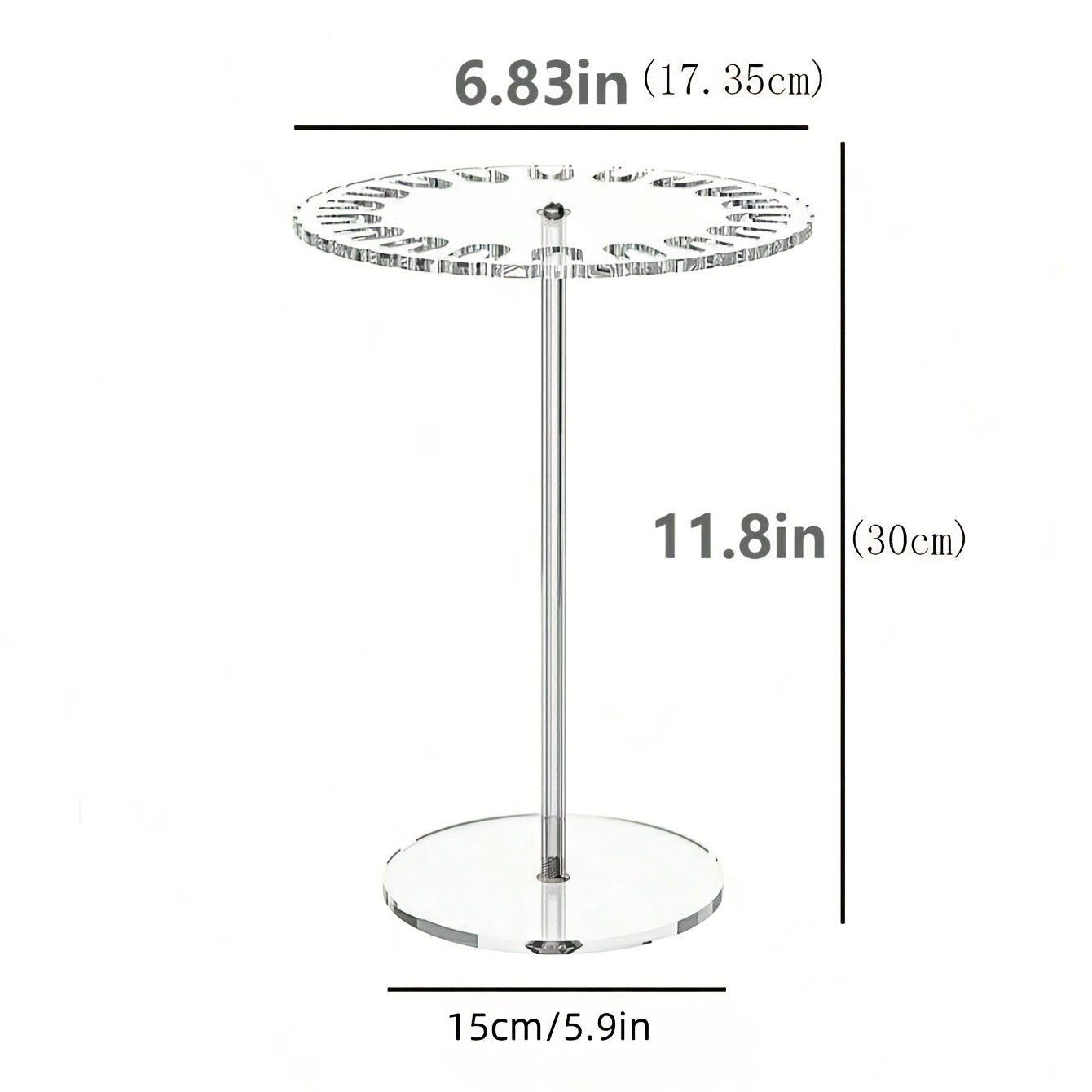 Elegant Acrylic Jewelry Display Stand for Necklaces, Bracelets & Pendants - Multi-Tier Rotating Organizer with Hooks, Oval Desktop Storage Rack for Home or Boutique, Jewelry Towers