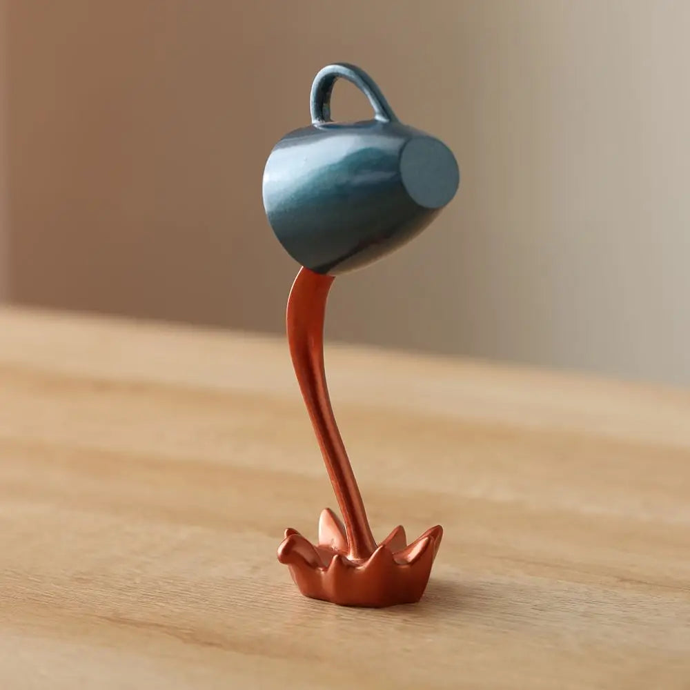 Creative Coffee Cup Design Gift For Coffee Lover Kitchen Decor Sculpture Floating Coffee Cup Pouring Liquid Coffee Mug