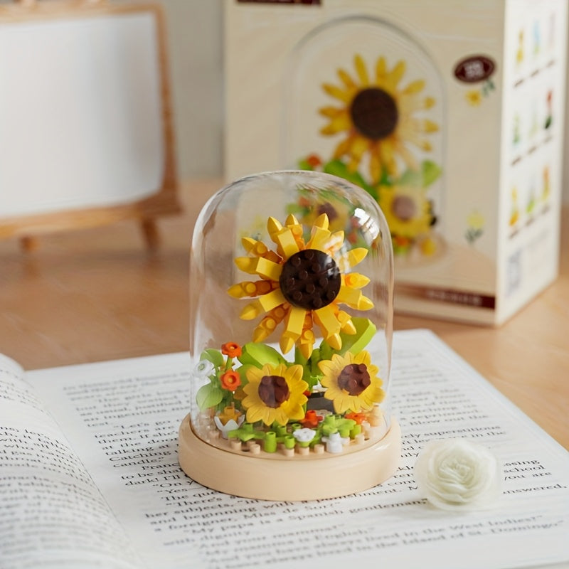 Small Particle Building Block Flower Assembly DIY Toy Home Desktop Decoration Model Holiday Gift for Mother's Day and Valentine's Day