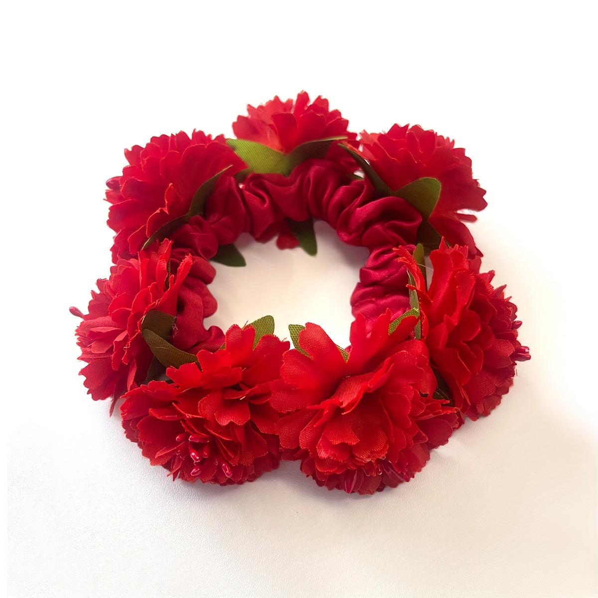 Spring-Summer New Solid Color Faux Fabric Flower Hair Tie Suitable for Beach Hawaii Vacation Everyday Hairstyle Headband Party Holiday Gift