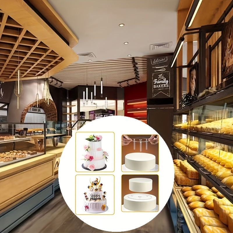 Multi-Tier Cake Layering Kit - 4 Reusable Transparent Dowels and Dividers for Elegant Wedding Baking