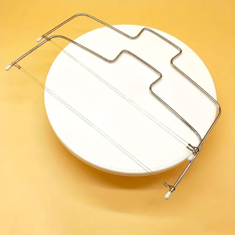 1pc, Stainless Steel Cake Lever, Cake Cutter, Single And Double Line Cake Slicer, Bow Shaped Cake Cutting Tools, Baking Tools, Kitchen Gadgets, Kitchen Accessories