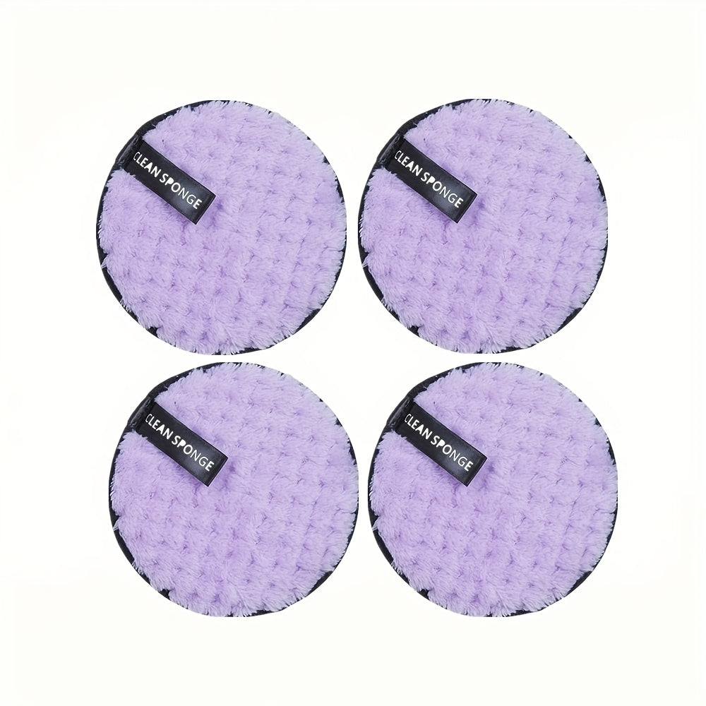 4-Pack Soft Microfiber Face Pads, Reusable Dual-Sided Extraction Pads for Gentle Facial Cleansing and Makeup Application, Daily Face Washing Facial Cleanser