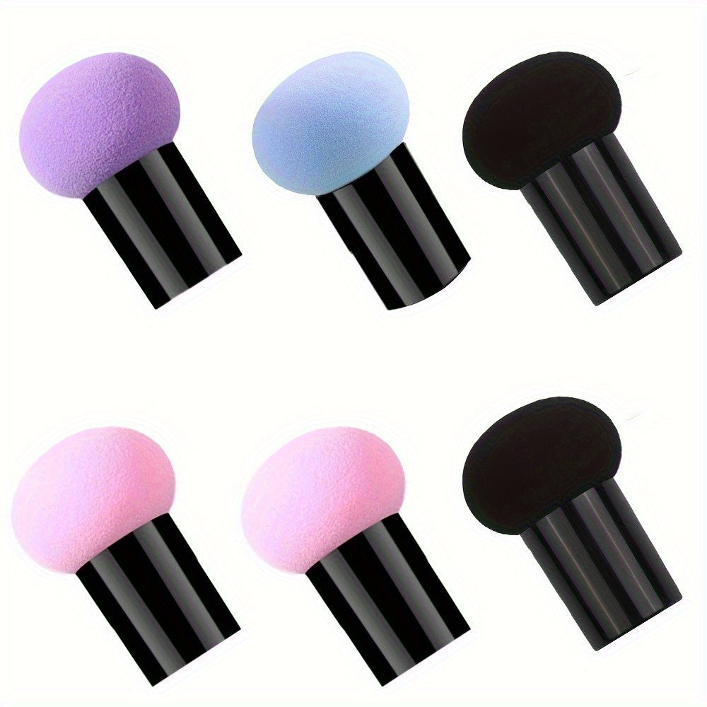 2pcs Handle Mushroom Makeup Sponge Portable Makeup Powder Puff Suitable for Wet and Dry Use Face Mushroom Head Makeup Sponge Foundation Makeup Sponge Powder Puff Beauty Tool Smooth Sponge