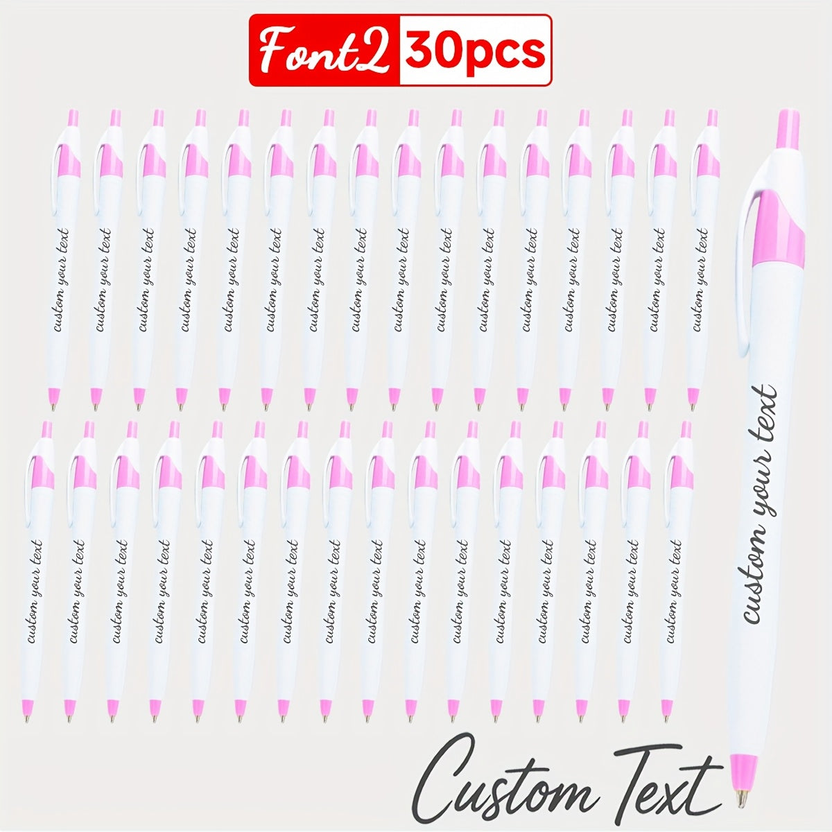 30pcs/50pcs/12pcs 50/30/12pcs Ballpoint Pens, Customizable with Inspirational Quotes, Names, And Logos. Colorful, Smooth Writing Ballpoint Pens with Black Ink for Christmas And Back-To-School Gifts.