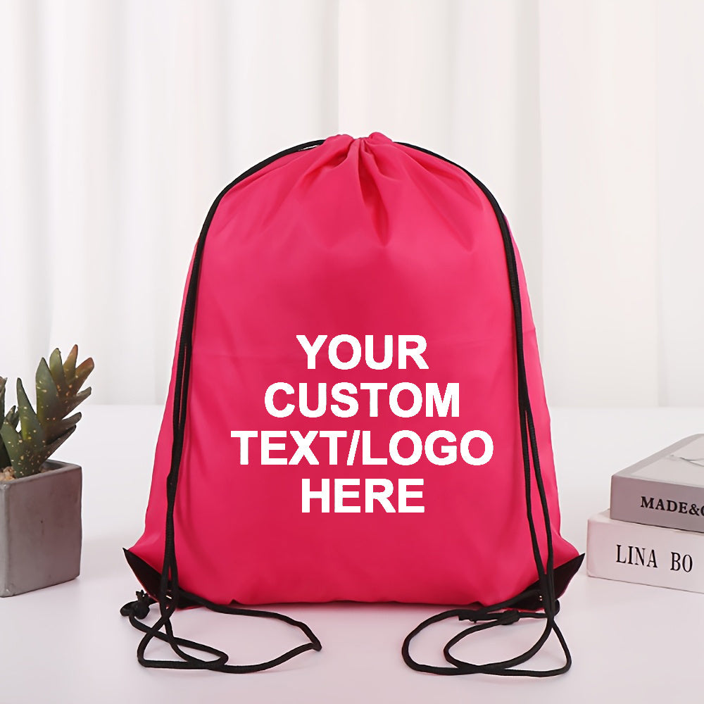10/20pcs Customizable Polyester Drawstring Backpacks - Personalized Text/Logo, Lightweight Durable Multi-Use Bags for Weddings, Birthdays, Graduation Gifts, Events - Sky Blue, Red, Navy, Black, Event Gift Bags, Bold Visual Ap