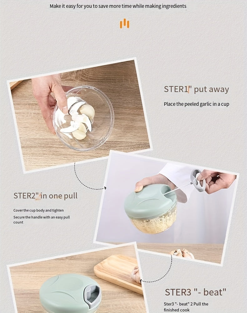 1, vegetable cutter, multifunctional garlic masher, garlic grinder, garlic masher, vegetable cutter, creative fruit masher, manual garlic masher, kitchen supplies, kitchen gadgets, 500/900ml