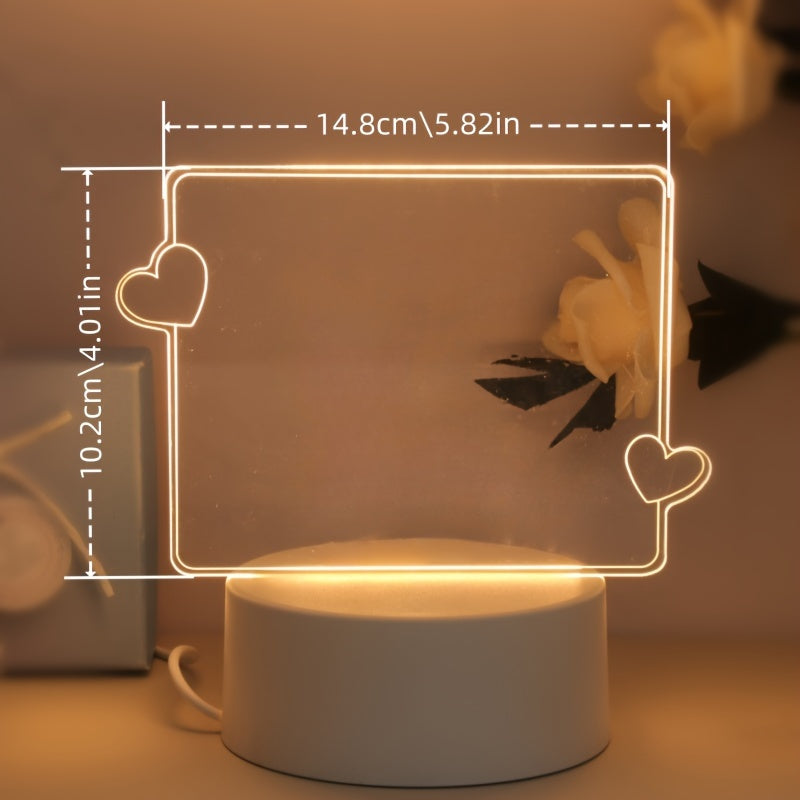 USB-Powered 3D Heart Night Lamp with Pen - Perfect for Valentine's Day, Bedroom, Living Room, or Office Decor