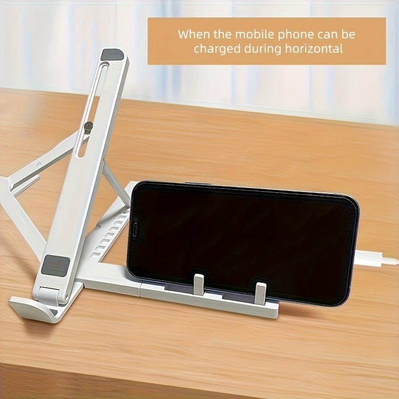 2-in-1 adjustable laptop stand with cooling function, portable ABS tripod base, stable and ergonomically designed, suitable for home office and remote work, laptop support stand, essential item for remote work, modern technol