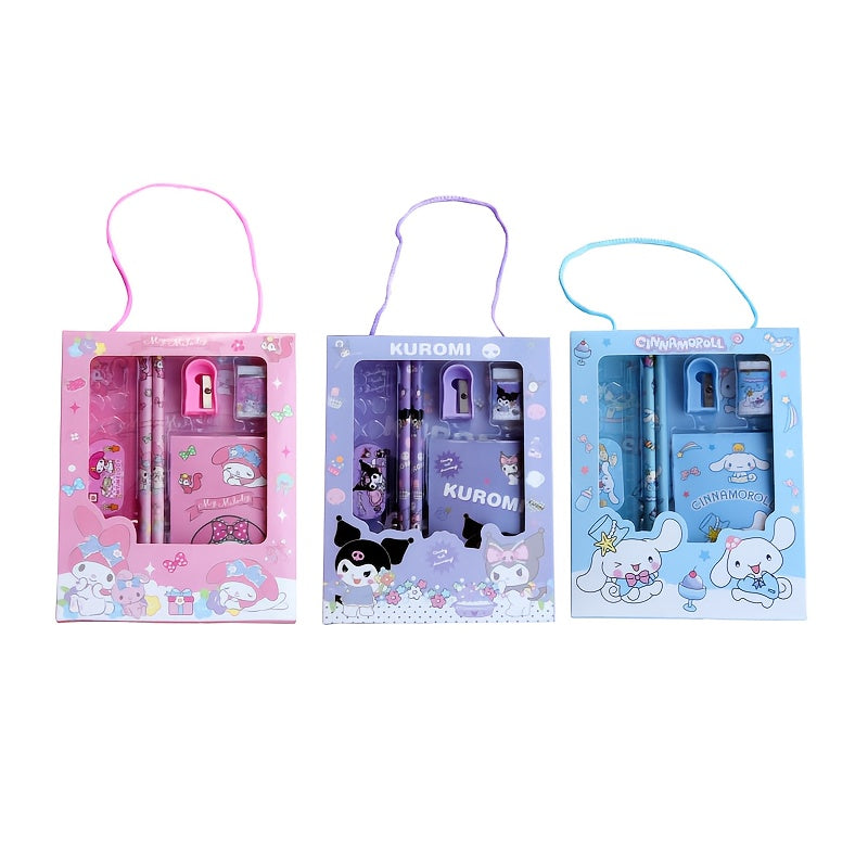 Sanrio for kuromi & for My Melody Stationery Gift Set - Complete Office Supplies Kit with Notebook, Pens, Pencils, and More in a Cute Character-Themed Box, Perfect for Birthdays and Holidays, Birthday Gift|Playful Design|Dura