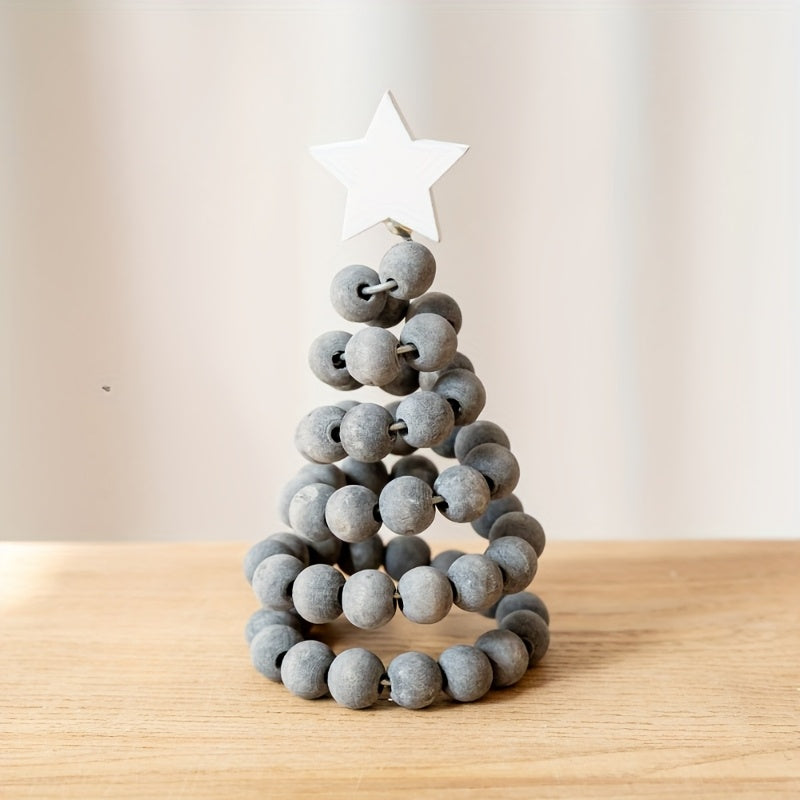 New Christmas Decoration Creative Nordic Style Wooden Christmas Tree Ornaments Desktop Display, Suitable for 4 Seasons