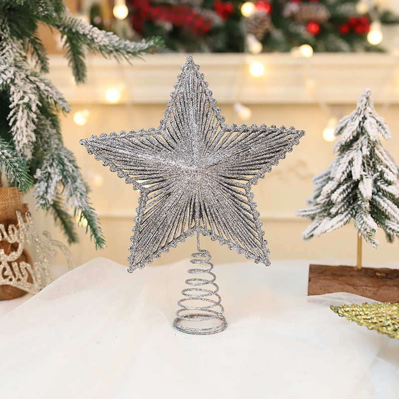 1pc Christmas Tree Topper - Sparkling Star Decoration with Red, Golden, or Silvery - Lightweight & Sturdy Plastic Construction for Indoor/Outdoor Xmas Tree, Wedding, Party Decor - No Electricity Needed - Easy Hang Loop - Holi