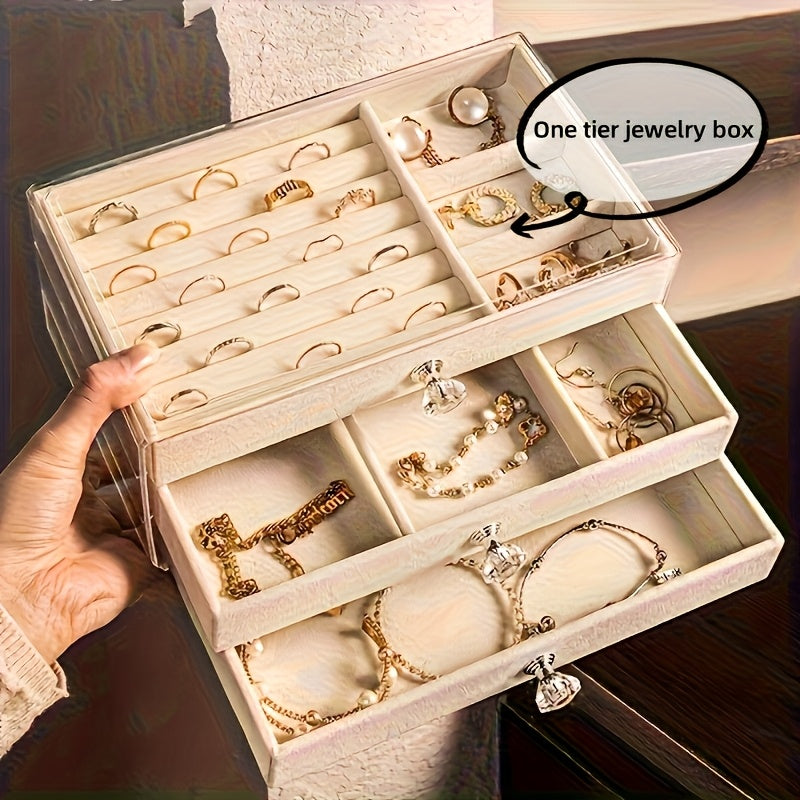 Cosmetic Storage Box - Single-Layer Acrylic Jewelry Storage Box with Drawers