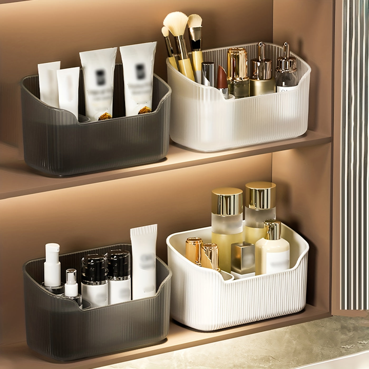 Cosmetic Storage Box - Multi-Compartment Makeup Organizer