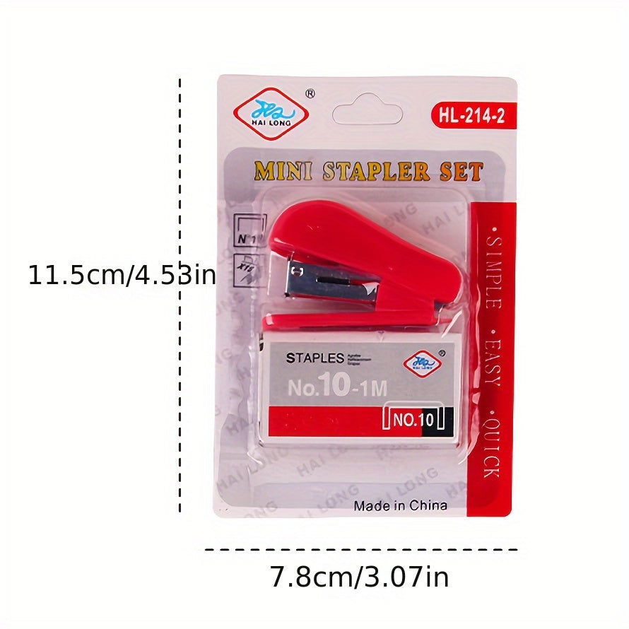 3pcs Set-Cute Stapler Mini Small Stapler Student Stationery Economy Suit Stapler