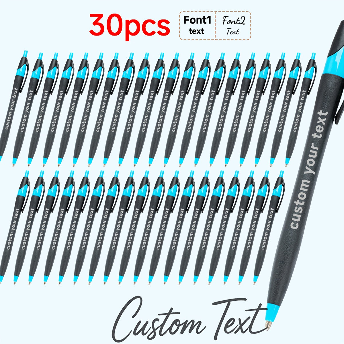 30pcs/50pcs/12pcs 50/30/12pcs Ballpoint Pens, Customizable with Inspirational Quotes, Names, And Logos. Colorful, Smooth Writing Ballpoint Pens with Black Ink for Christmas And Back-To-School Gifts.