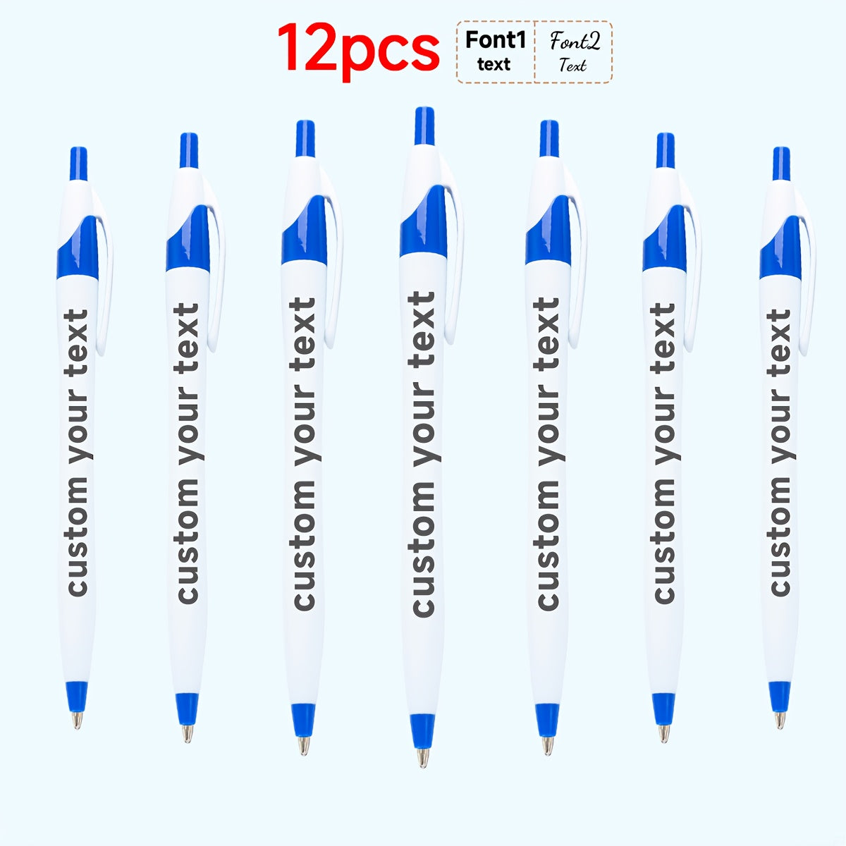 30pcs/50pcs/12pcs 50/30/12pcs Ballpoint Pens, Customizable with Inspirational Quotes, Names, And Logos. Colorful, Smooth Writing Ballpoint Pens with Black Ink for Christmas And Back-To-School Gifts.