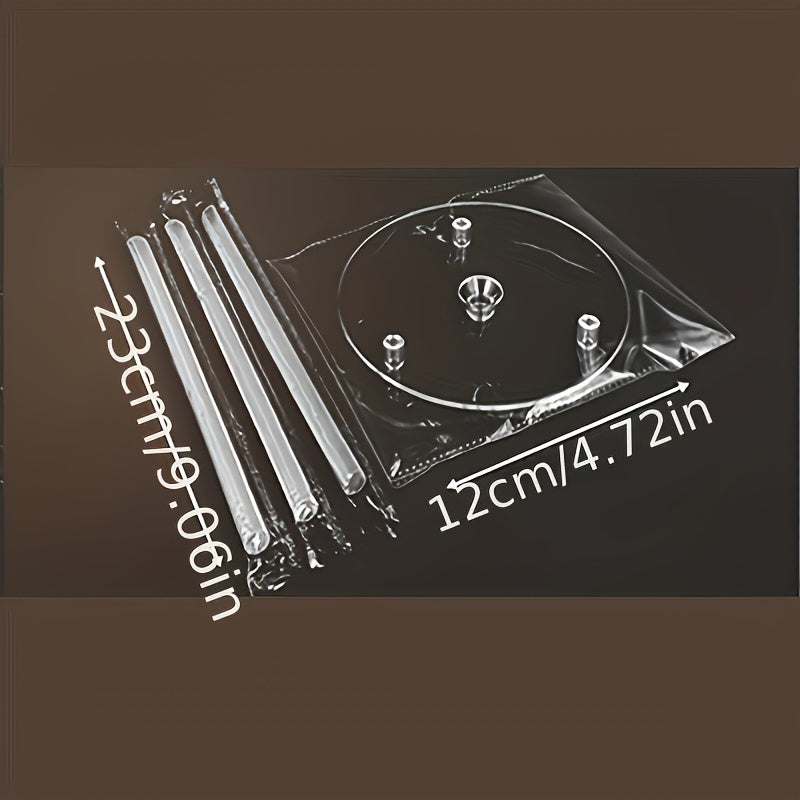 Multi-Tier Cake Layering Kit - 4 Reusable Transparent Dowels and Dividers for Elegant Wedding Baking