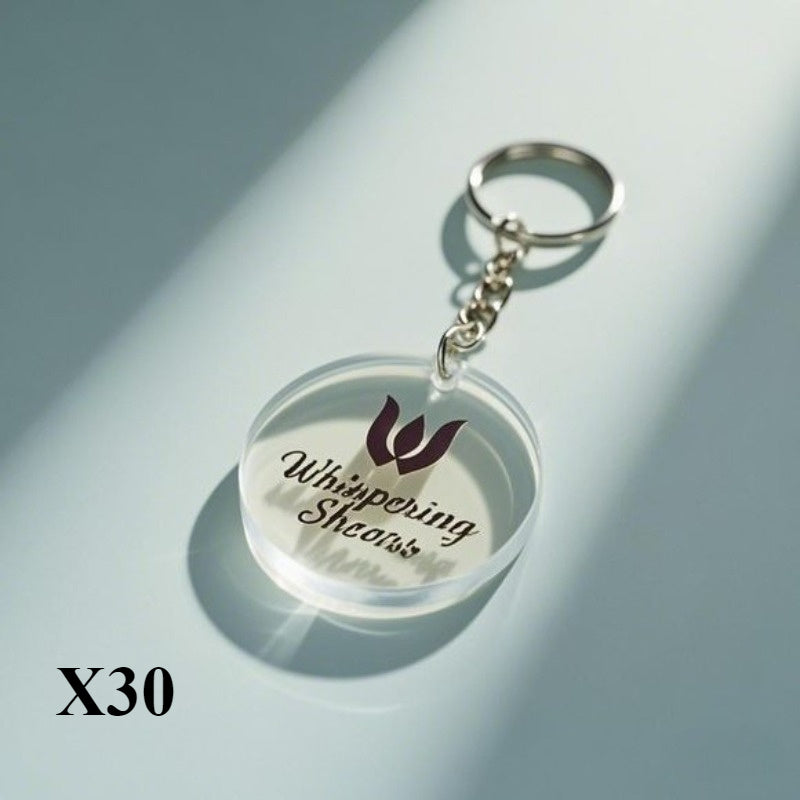10/20/30/50/80 Custom Clear Acrylic Keychains - Round Photo/Logo/Text Engraved Key Rings, Durable Personalized Gifts Suitable for Backpack Decorations, Couples, Friends, and Family