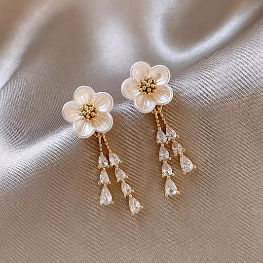 French-Inspired Floral Drop Earrings