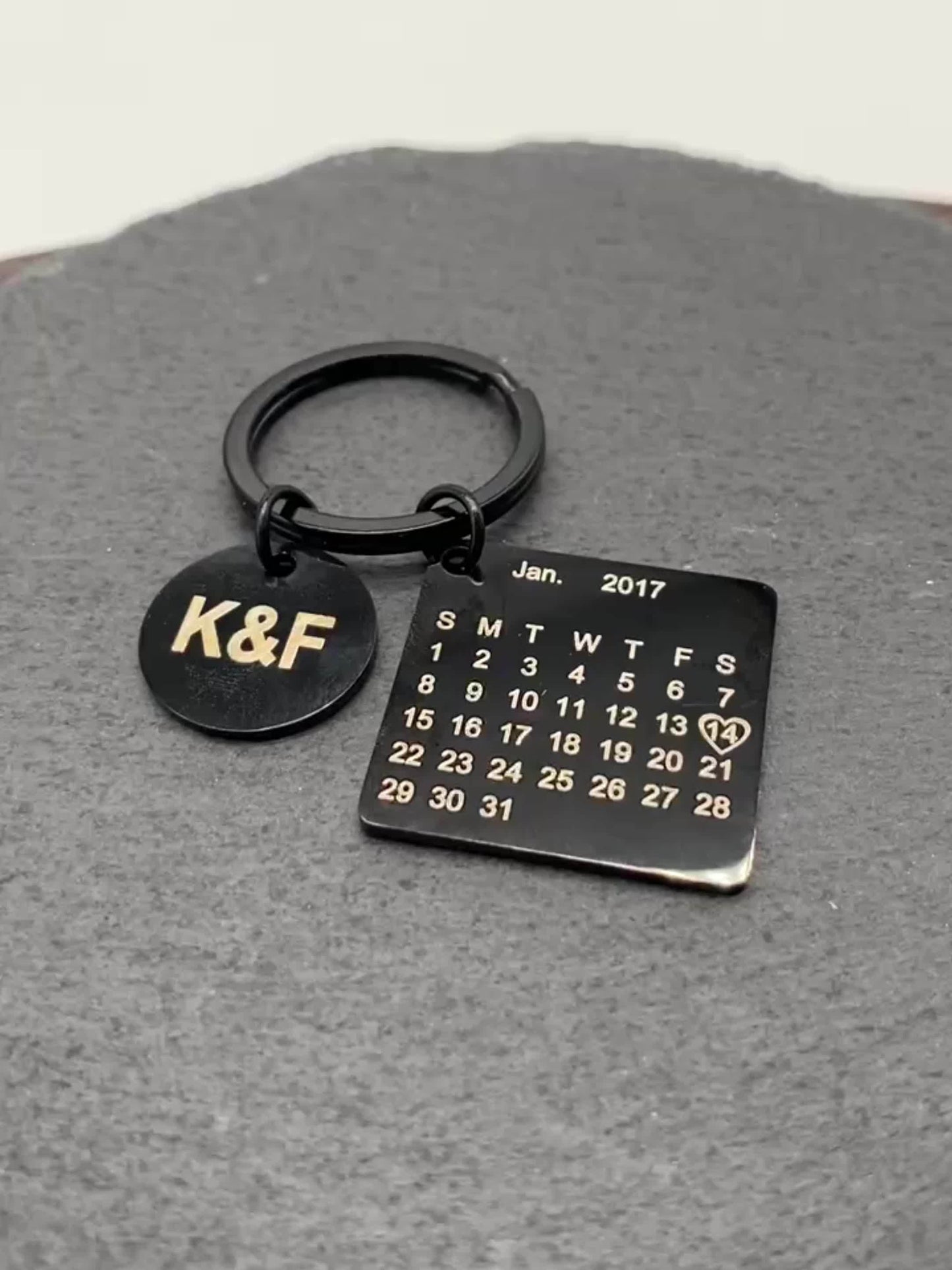 Customized Calendar keychain, laser engraving male and female couple calendar keychain, special date calendar keychain, personalized commemorative keychain, anniversary gift for women, gift for men, anniversary gift, birthday
