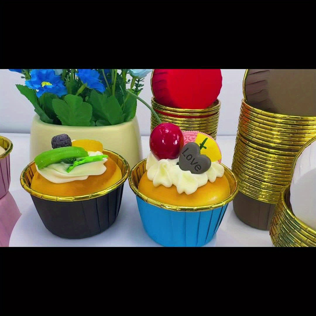49pcs Stylish Baking Cups with/without Covers - Elegant, Non-Stick, Dessert Decor, Holiday, Oven-Ready