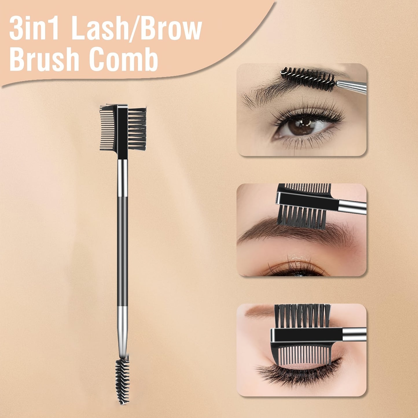 Eyelash Curler, Women's Eyebrow Brush Set, Eyelash Curler with Comb, Eyelash Comb Separator, 3-in-1 Mascara Brush, 2-in-1 Beveled Eyebrow Brush and Comb, Eyelash Curler Replacement Strip, Comb. Suitable for all eye shapes, qu