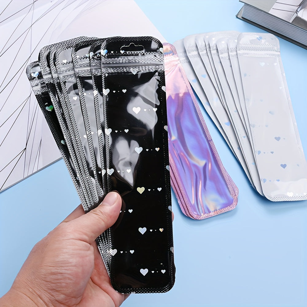 50pcs Transparent Plastic Ziplock Bags, Jewelry Display Packaging Bags for Jewelry Packaging, Pen Display Thickened Long Ziplock Bags