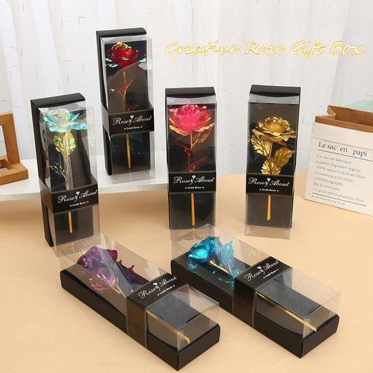 Eternal Flower Rose - for Galaxy Rose Glass Flower for Women, 6 Colors, High-End Black Gift Box, Perfect for Birthday/Anniversary/Christmas/Mother'S Day/Valentine'S Day Gifts, No Electricity Needed, Home Decor, Holiday Gift I